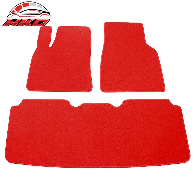 Wholesale 12-20 Tesla Model S Floor Mats Carpet Anti-Slip Front Rear Nylon Red - 3PCS