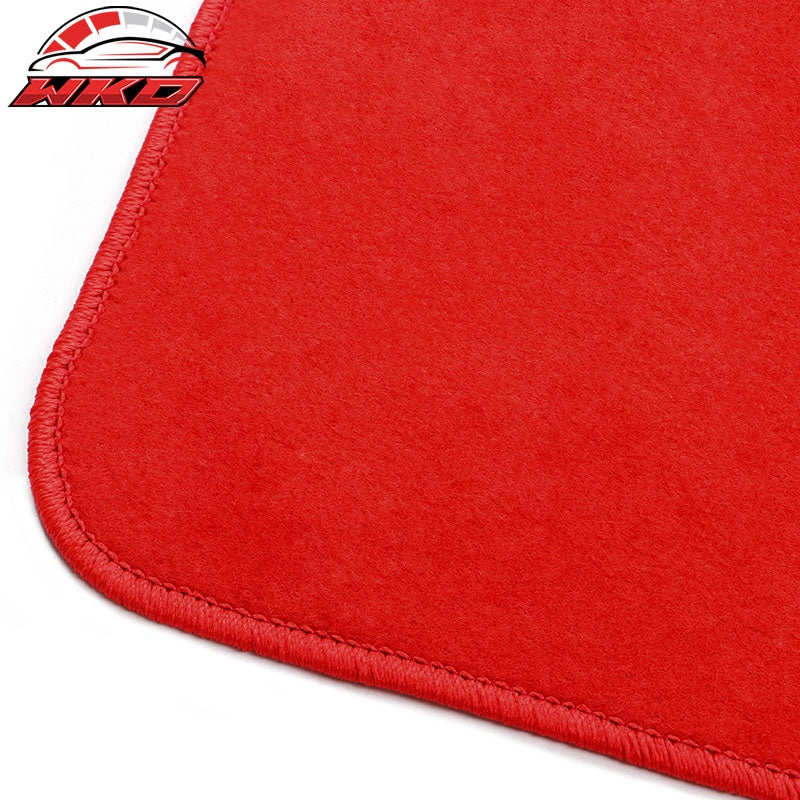 Fits 12-20 Tesla Model S Floor Mats Carpet Anti-Slip Front Rear Nylon Red - 3PCS