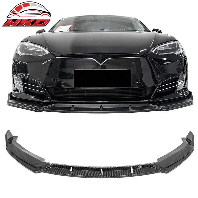 Wholesale For 16-21 Tesla Model S Front Bumper Lip Splitter Splitter PP Carbon Fiber Print