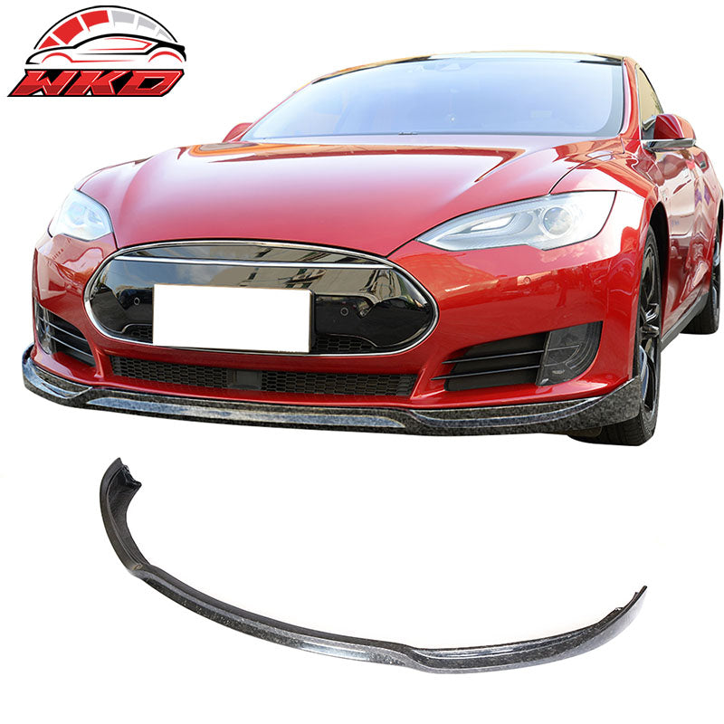 Fits 12-16 Tesla Model S JC Front Bumper Lip Forged Carbon Fiber