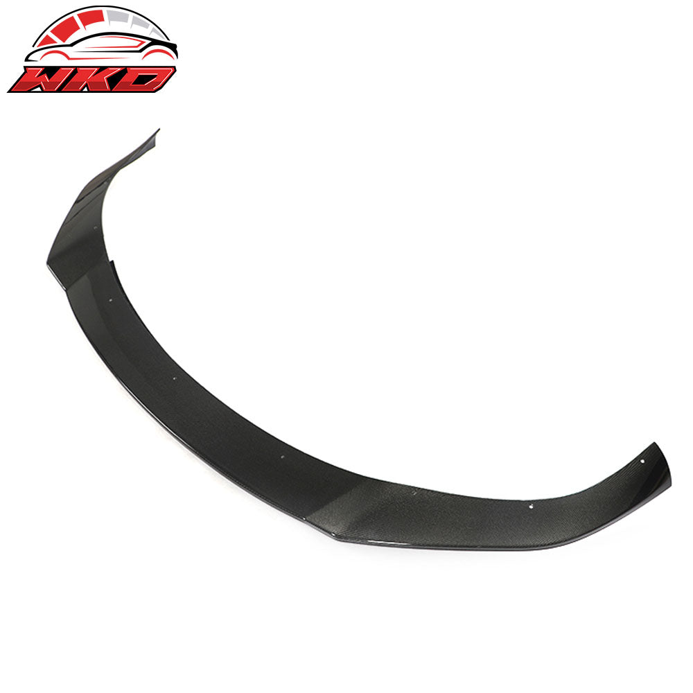 Fits 21-25 Tesla Model S Revozport Carbon Fiber Front Bumper Spoiler Gloss Black