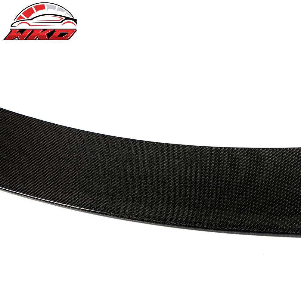 Fits 21-25 Tesla Model S Revozport Carbon Fiber Front Bumper Spoiler Gloss Black