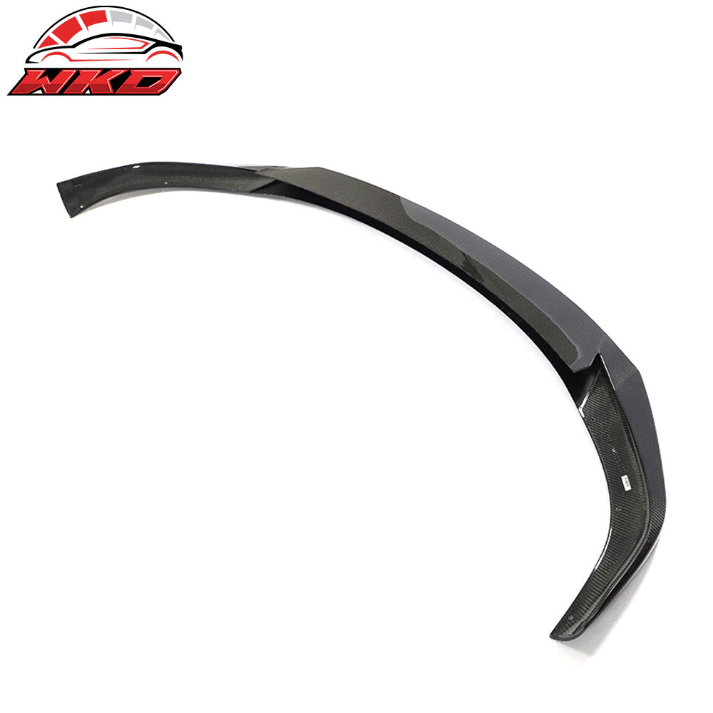 Fits 21-25 Tesla Model S Revozport Carbon Fiber Front Bumper Spoiler Gloss Black