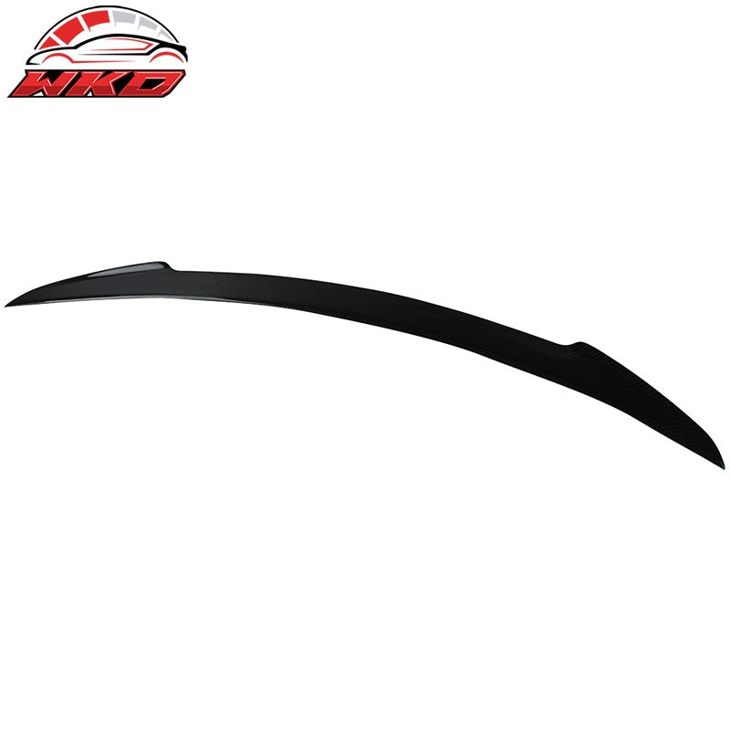 Fits 12-26 Tesla Model S H Style Rear Trunk Lid Spoiler Wing Lip Carbon Fiber CF