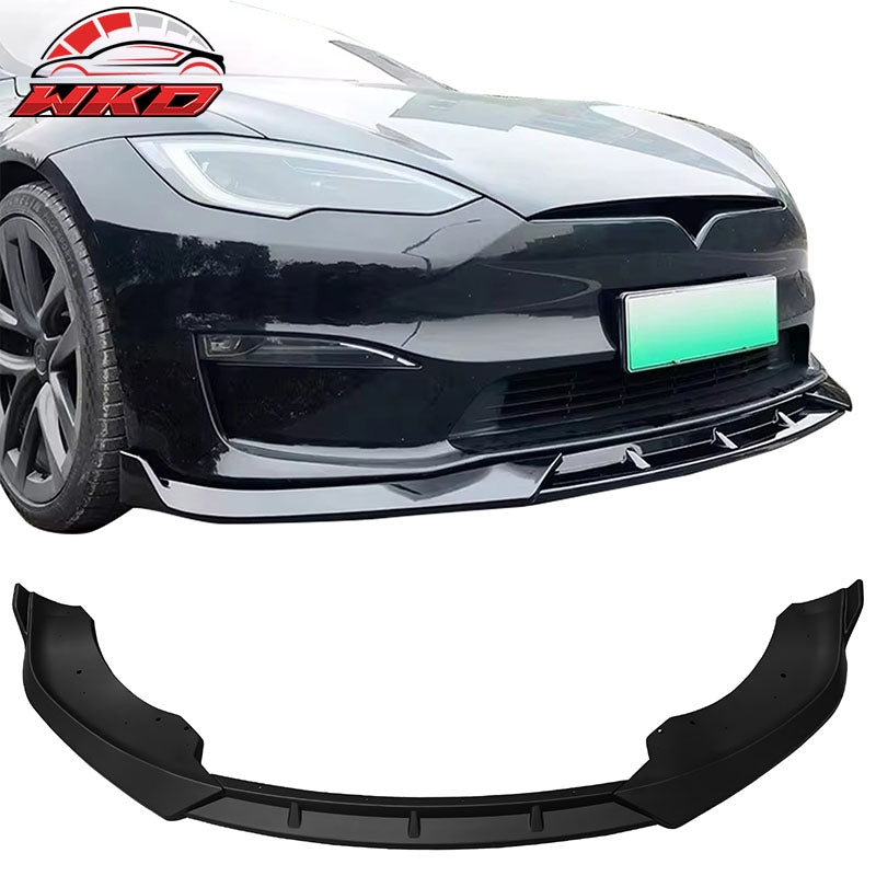 Wholesale 21-26 Tesla Model S IK Style Matte Black Front Bumper Lip Spoiler PP 3PCS