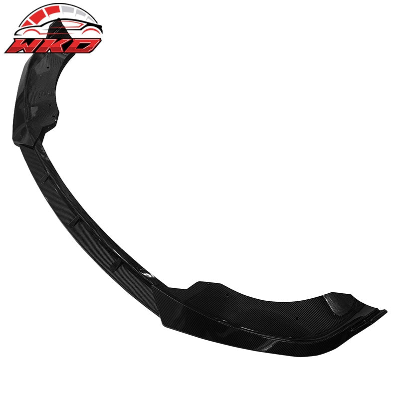 Fits 21-26 Tesla Model S IKON Style Carbon Fiber Print Front Bumper Lip PP 3PCS