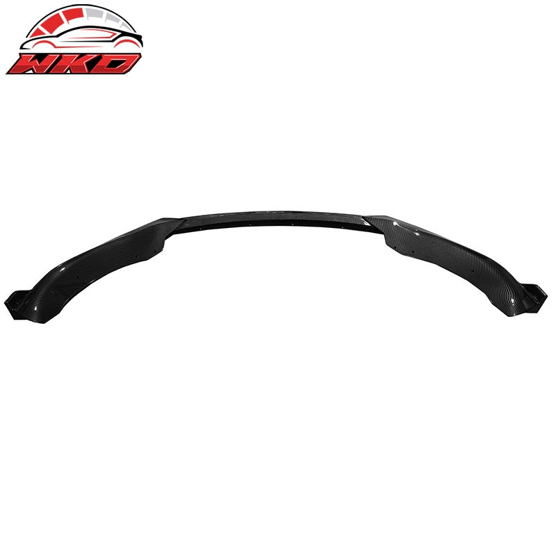Fits 21-26 Tesla Model S IKON Style Carbon Fiber Print Front Bumper Lip PP 3PCS