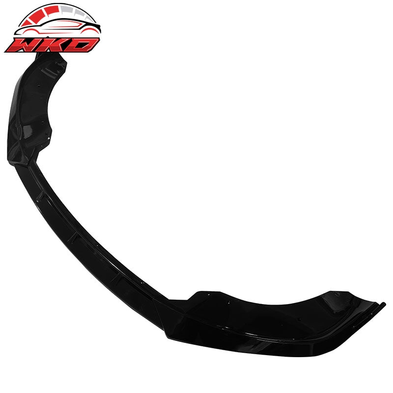 Fits 21-26 Tesla Model S IKON Style Gloss Black Front Bumper Lip Spoiler PP 3PCS