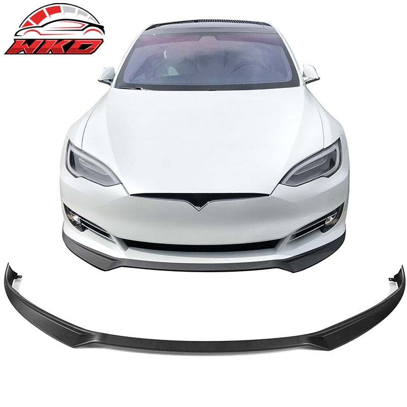 Wholesale 16-21 Tesla Model S IKON Style Front Bumper Lip Spoiler Matte Carbon Fiber
