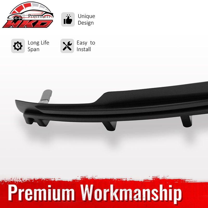 Fits 16-21 Tesla Model S LED Rear Bumper Diffuser Lip W/ 7-Fin PP Matte Black