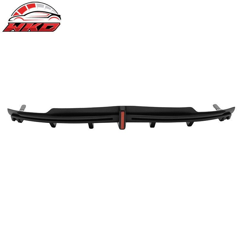 Fits 16-21 Tesla Model S LED Rear Bumper Diffuser Lip W/ 7-Fin PP Matte Black