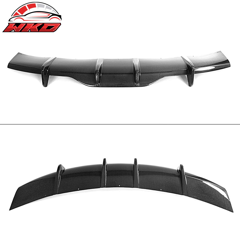 Fits 21-23 Tesla Model S Carbon Fiber V Style Rear Bumper Lip Diffuser Gloss