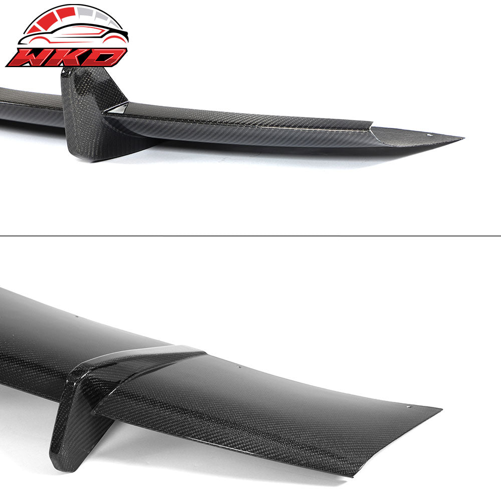 Fits 21-23 Tesla Model S Carbon Fiber V Style Rear Bumper Lip Diffuser Gloss