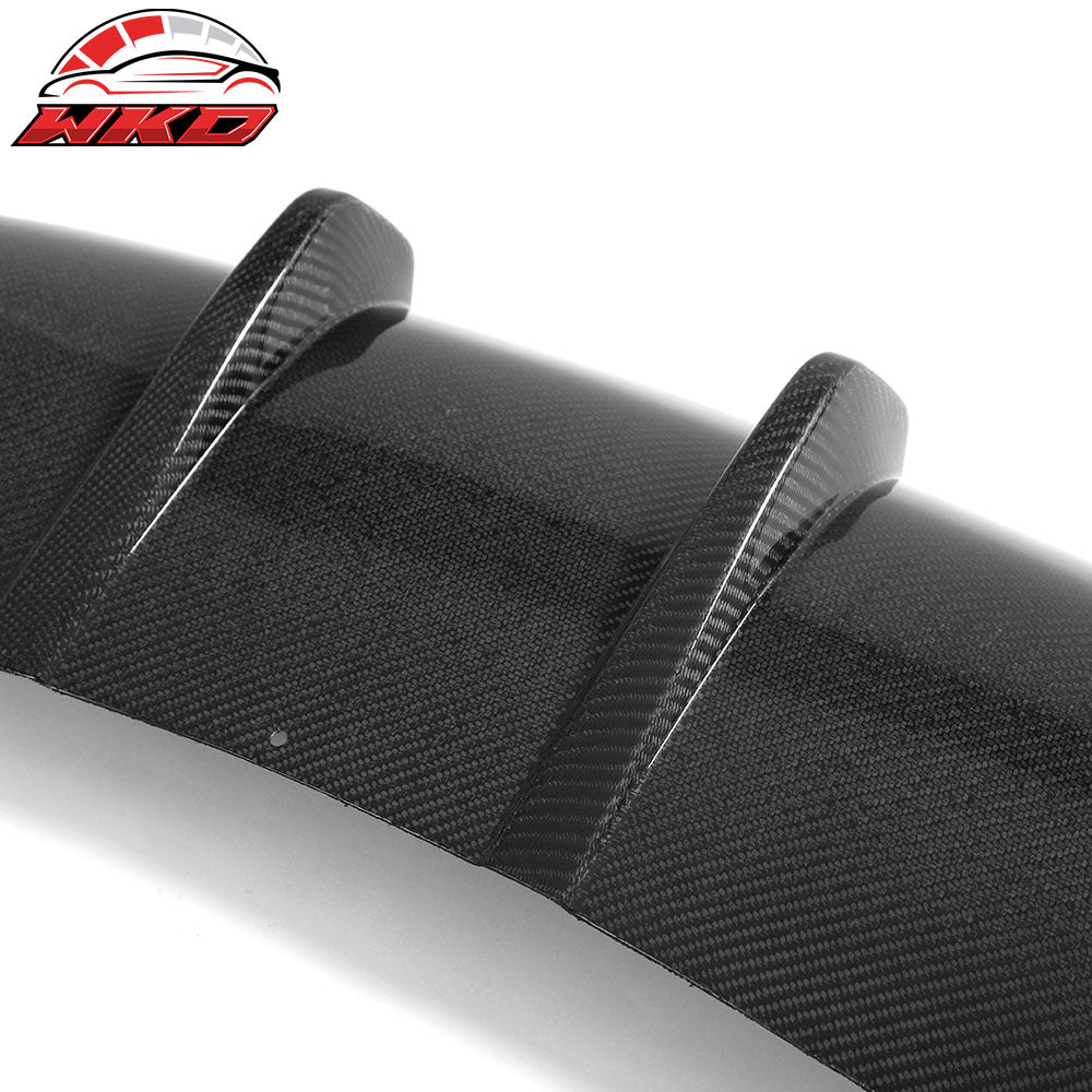 Fits 21-23 Tesla Model S Carbon Fiber V Style Rear Bumper Lip Diffuser Gloss