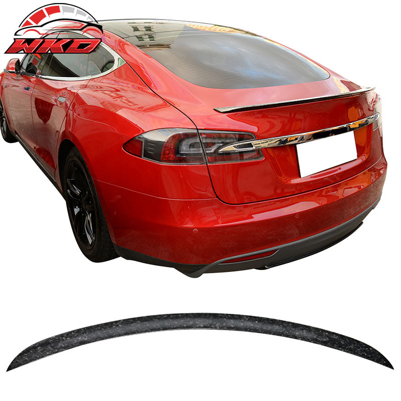 Fits 12-26 Tesla Model S OE Factory Style Trunk Spoiler Forged Carbon Fiber CF