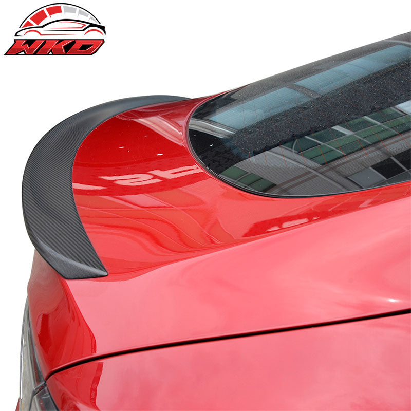 Fits 12-26 Tesla Model S OE Style Rear Trunk Spoiler Wing Lip Matte Carbon Fiber