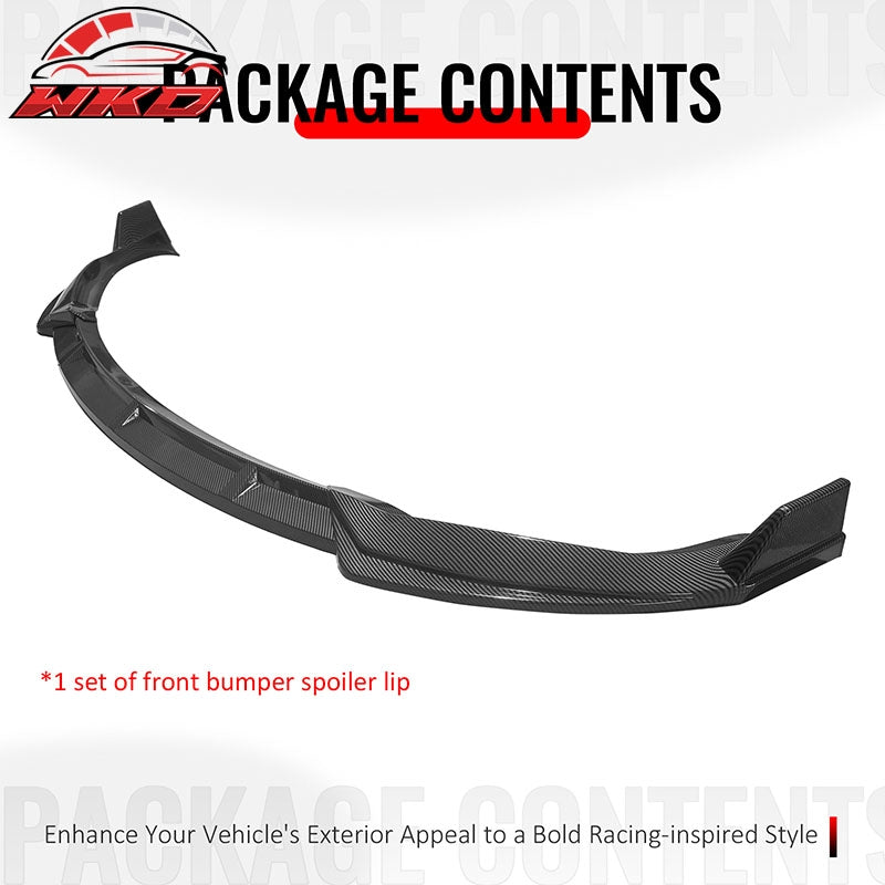 For 16-21 Tesla Model X Front Bumper Lip Splitter Splitter PP Carbon Fiber Print