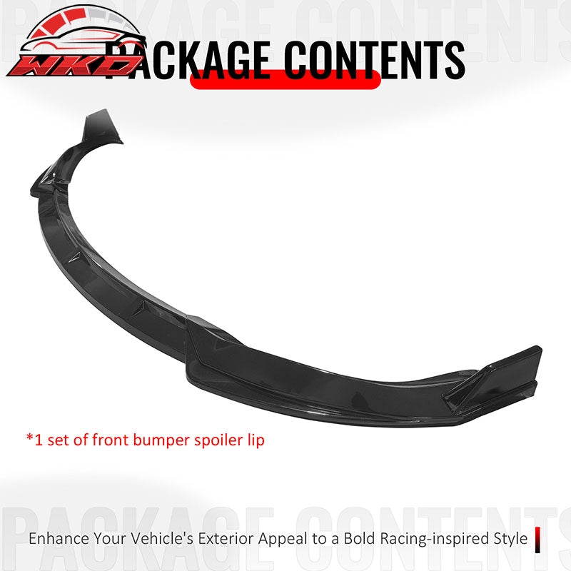 Fits 16-21 Tesla Model X Front Bumper Lip Splitter Chin Splitter PP Gloss Black