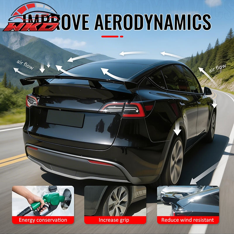 Fits 20-26 Tesla Model Y 54" PRO Style Rear Trunk Spoiler Wing Gloss Black ABS