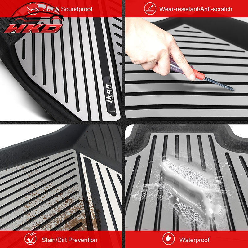 For 20-25 Tesla Model Y All Weather Floor Mats Carpet Liner Black Gray White TPE