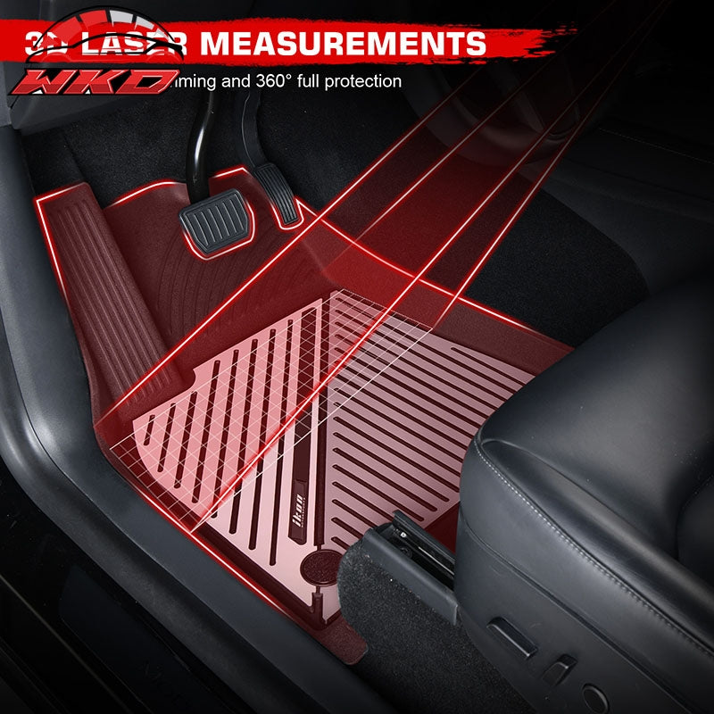 For 20-25 Tesla Model Y All Weather Floor Mats Carpet Liner Black Gray White TPE