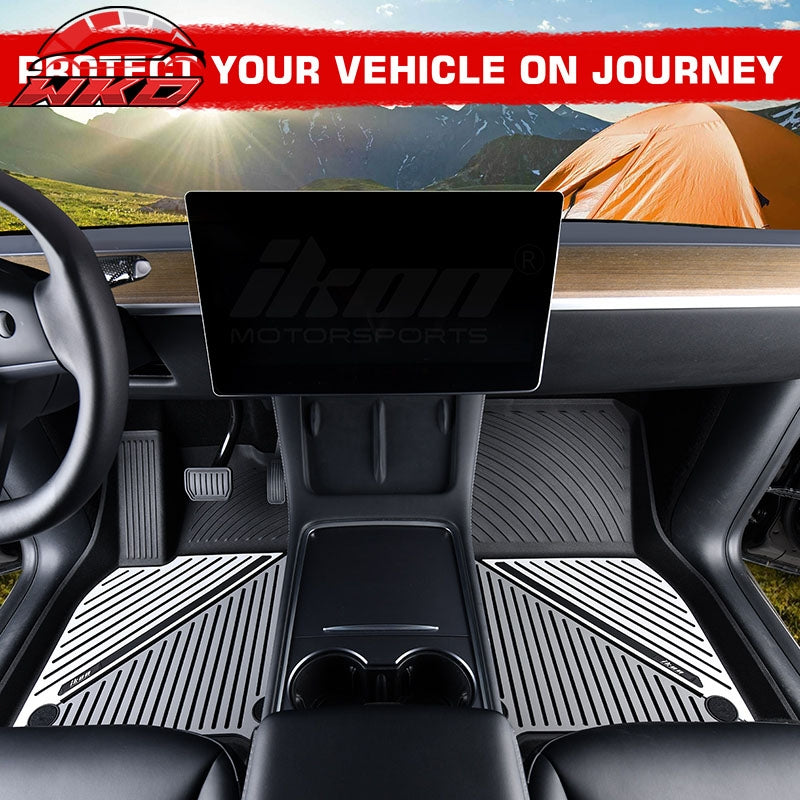 For 20-25 Tesla Model Y All Weather Floor Mats Carpet Liner Black Gray White TPE