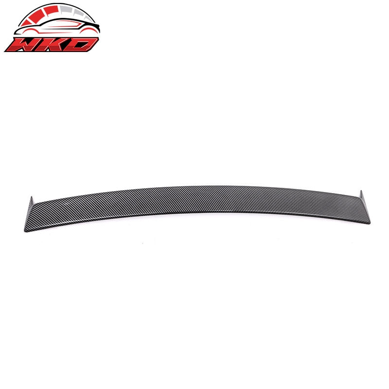 Fits 20-25 Tesla Model Y Carbon Fiber Print Rear Roof Spoiler Wing Lip Shade ABS