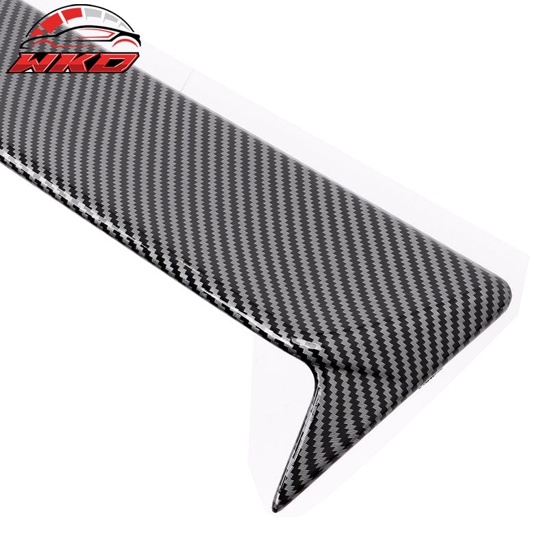Fits 20-25 Tesla Model Y Carbon Fiber Print Rear Roof Spoiler Wing Lip Shade ABS