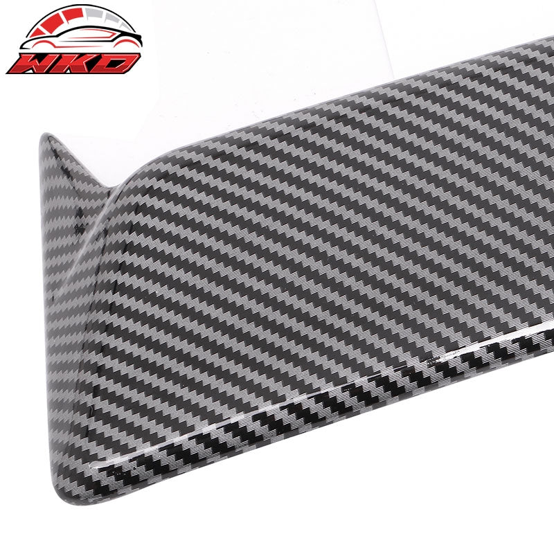 Fits 20-25 Tesla Model Y Carbon Fiber Print Rear Roof Spoiler Wing Lip Shade ABS
