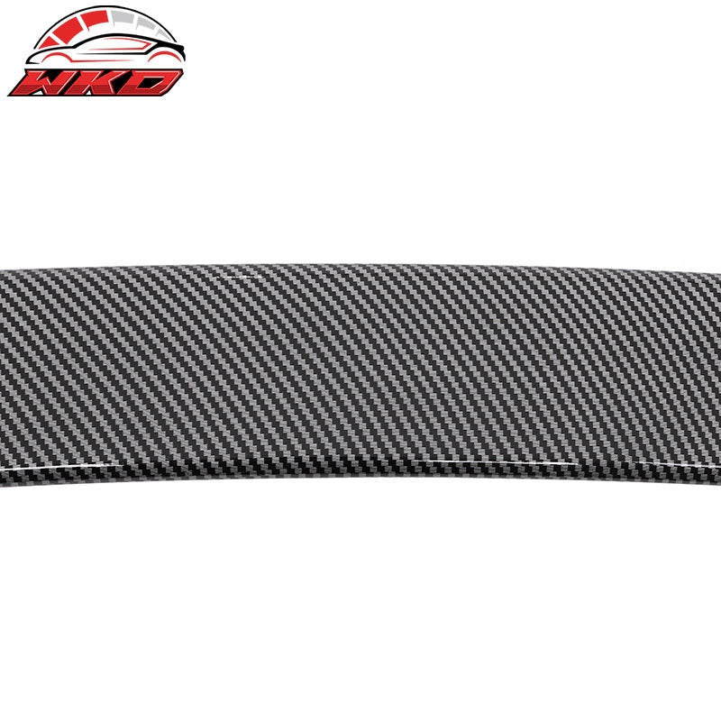 Fits 20-25 Tesla Model Y Carbon Fiber Print Rear Roof Spoiler Wing Lip Shade ABS