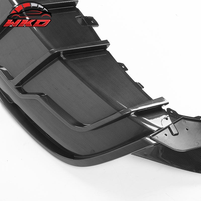 Fits 20-25 Tesla Model Y Carbon Fiber Print Rear Bumper Lip Diffuser Splitter