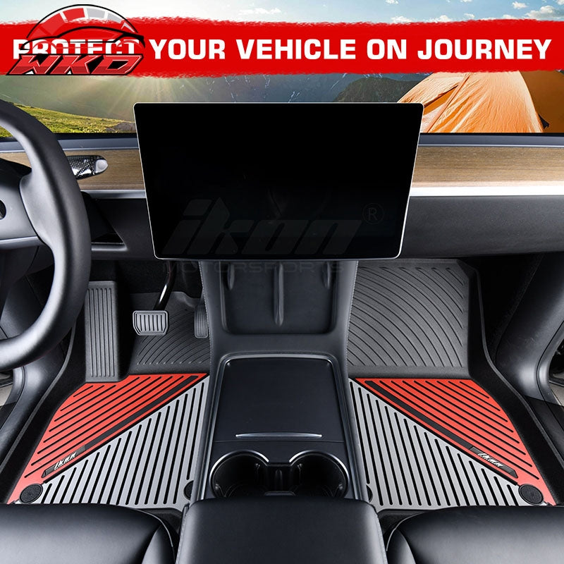 Fits 20-25 Tesla Model Y Floor Mats Carpet All Season Liners Black Gray Red TPE