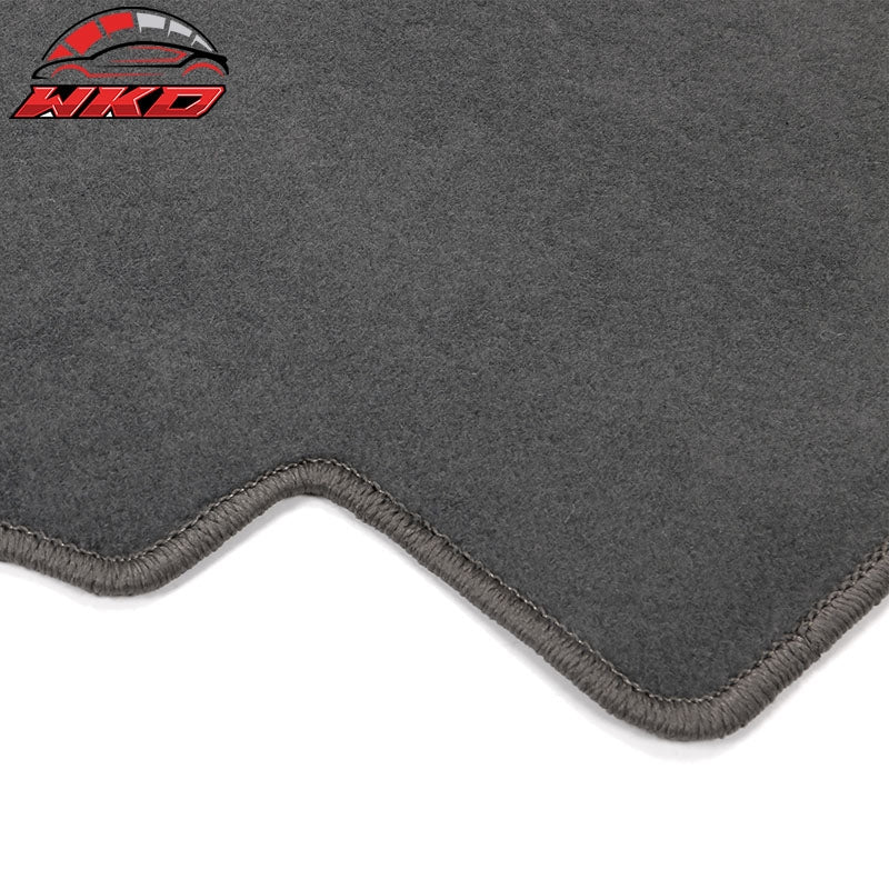 Fits 20-25 Tesla Model Y 4-Door Floor Mats Carpet Front & Rear Nylon Gray - 3PCS