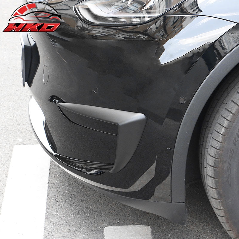 Fits 20-24 Tesla Model Y Matte Black Fog Light Lamp Trim Eyebrows Cover ABS Pair
