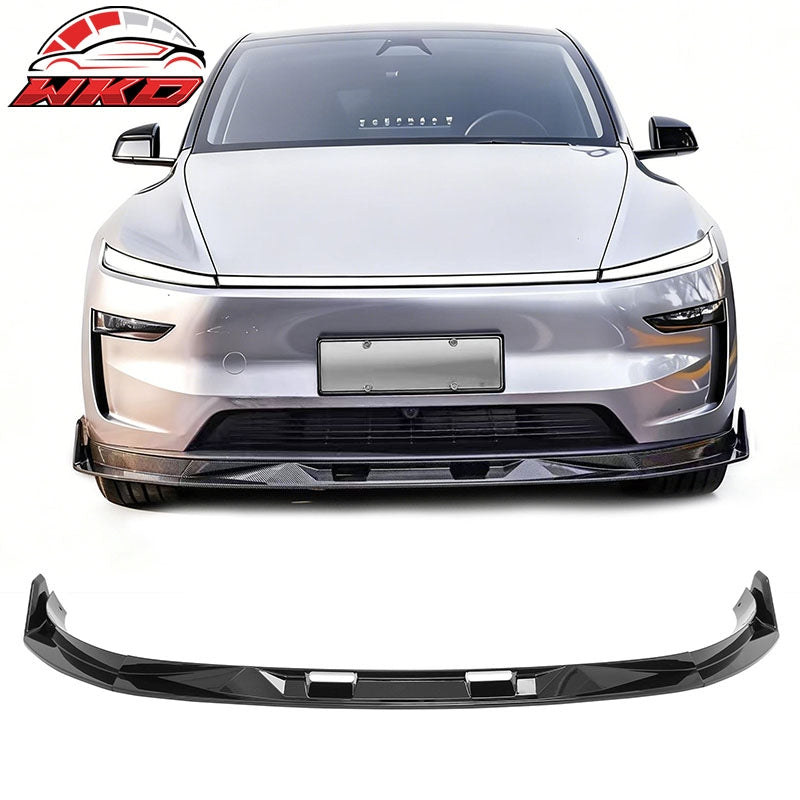 Wholesale For 25-26 Tesla Model Y Front Bumper Lip Gloss Black Spoiler 3PC ABS V2 Splitter