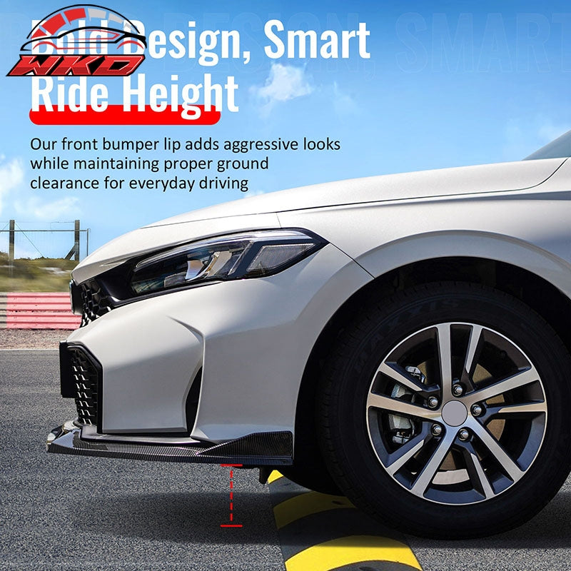 For 25-26 Tesla Model Y Front Bumper Lip Gloss Black Spoiler 3PC ABS V2 Splitter