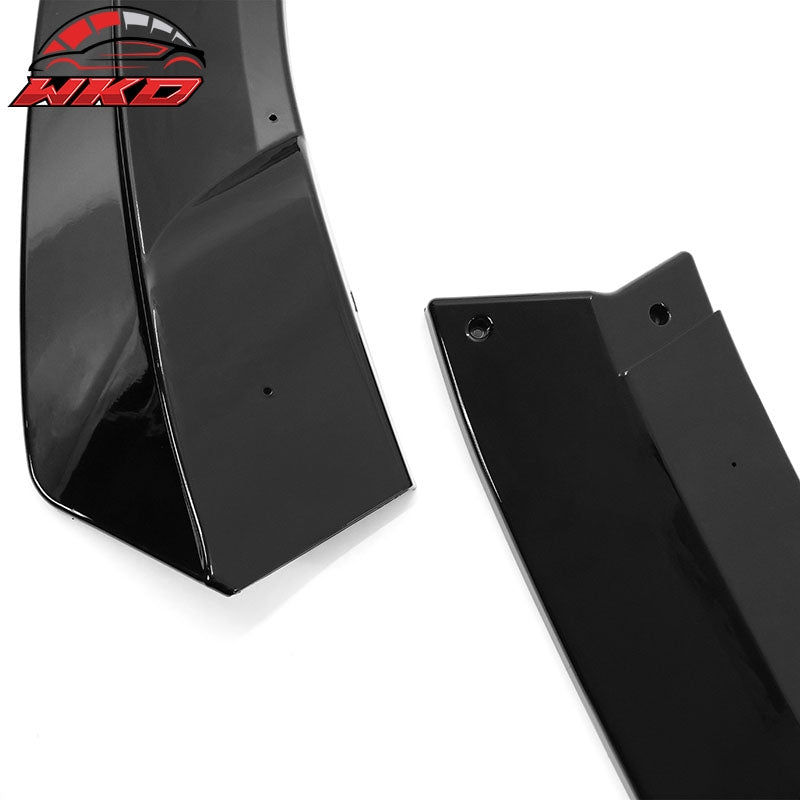 Fits 20-25 Tesla Model Y Gloss Black Front Bumper Lip Spoiler IKON Style PP 3PCS