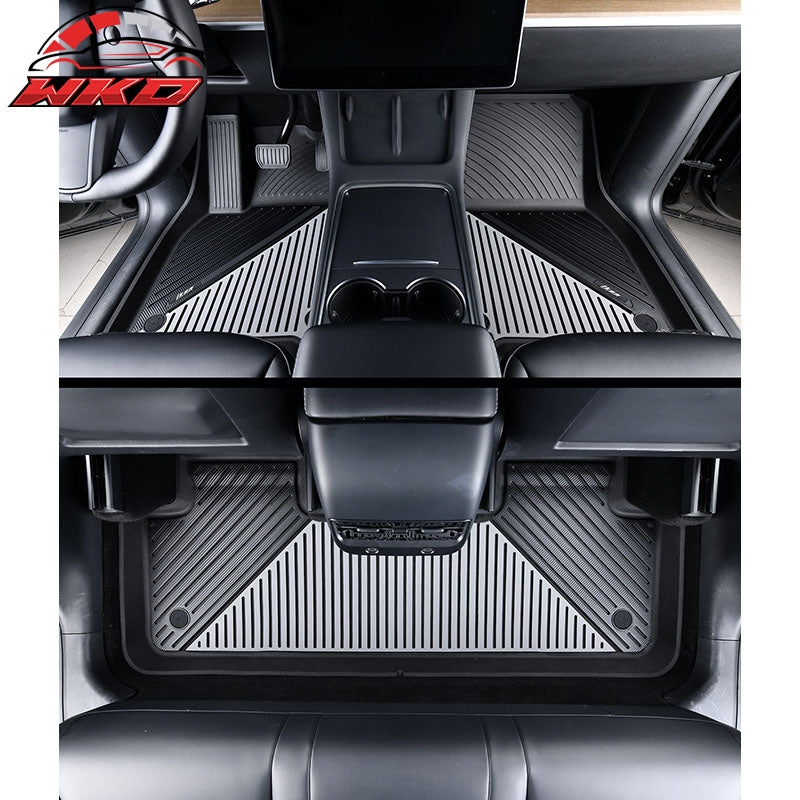 Fits 20-25 Tesla Model Y Heavy Duty Floor Mats Carpet Liners Black Gray 3PCS TPE