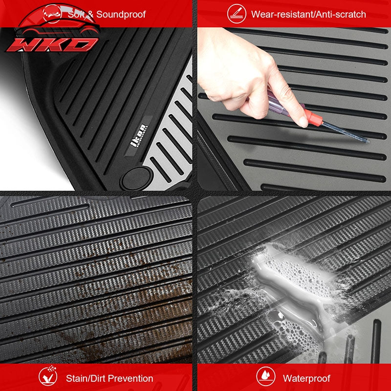 Fits 20-25 Tesla Model Y Heavy Duty Floor Mats Carpet Liners Black Gray 3PCS TPE