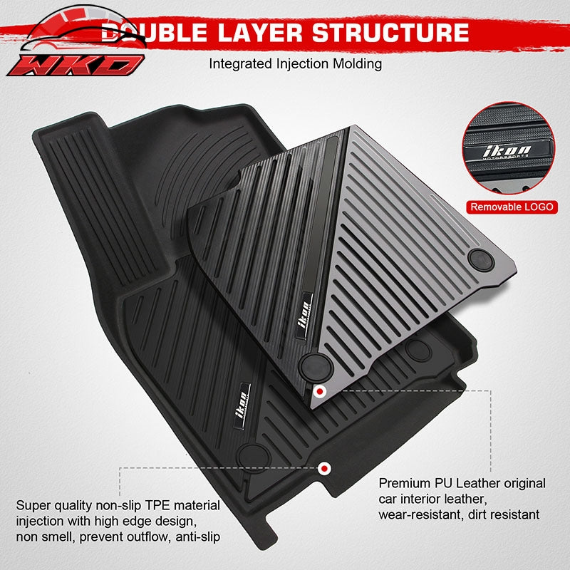 Fits 20-25 Tesla Model Y Heavy Duty Floor Mats Carpet Liners Black Gray 3PCS TPE