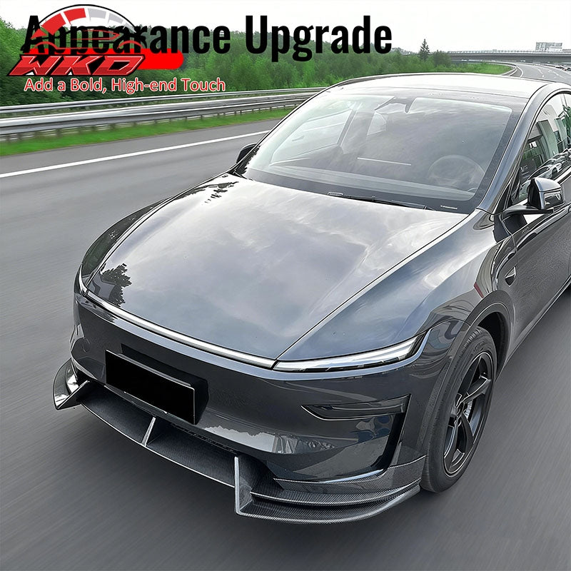 Fits 2026 Tesla Model Y Juniper Premium Front Bumper Lip Carbon Fiber Print 3PCS