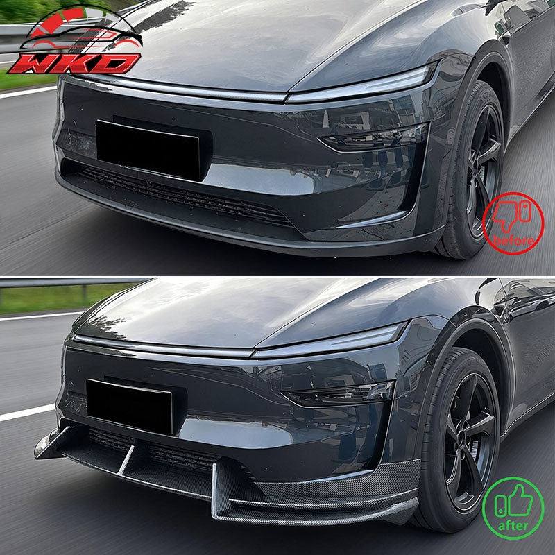 Fits 2026 Tesla Model Y Juniper Premium Front Bumper Lip Carbon Fiber Print 3PCS