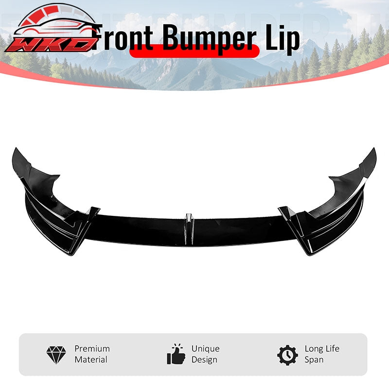 Fits 2026 Tesla Model Y Juniper Premium IKON Front Bumper Lip Gloss Black 3PCS