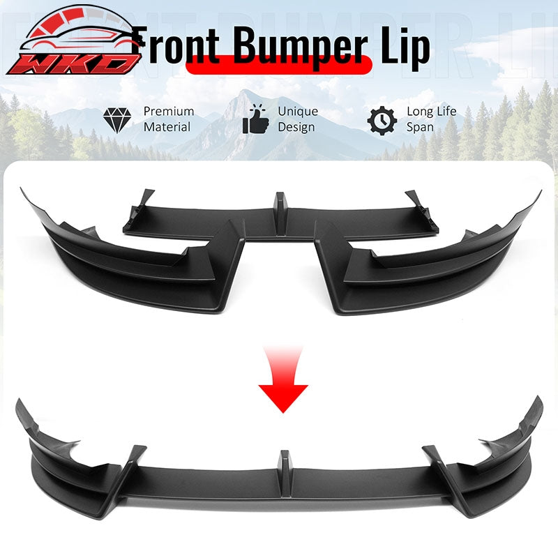 Fits 2026 Tesla Model Y Juniper Premium IKON Front Bumper Lip Matte Black 3PCS