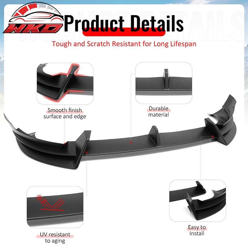 Fits 2026 Tesla Model Y Juniper Premium IKON Front Bumper Lip Matte Black 3PCS