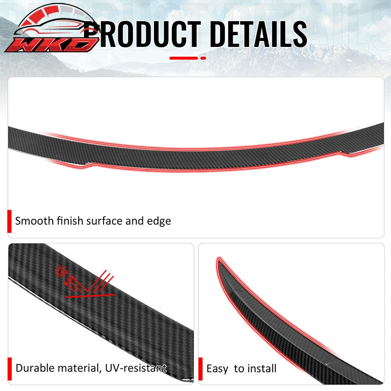 Wholesale 2026 Tesla Model Y Juniper V Style Trunk Spoiler Carbon Fiber Print ABS - Wikond Auto