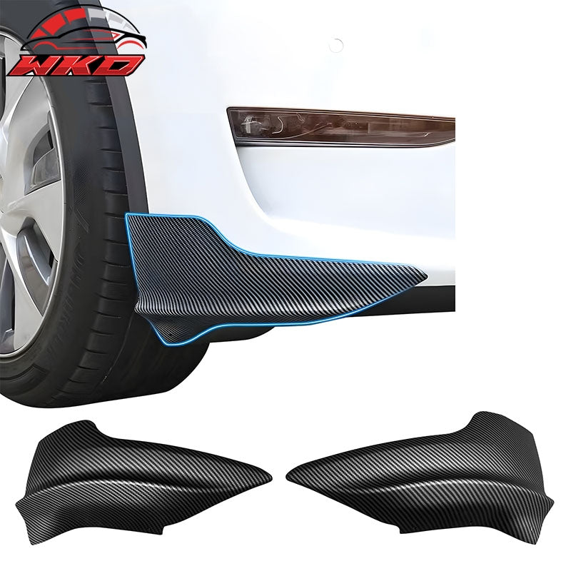 Wholesale 20-25 Tesla Model Y PP Front Bumper Corner Splitter Matte Carbon Fiber Print