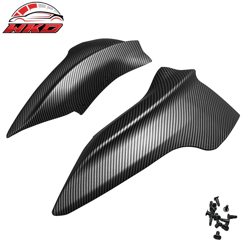 For 20-25 Tesla Model Y PP Front Bumper Corner Splitter Matte Carbon Fiber Print