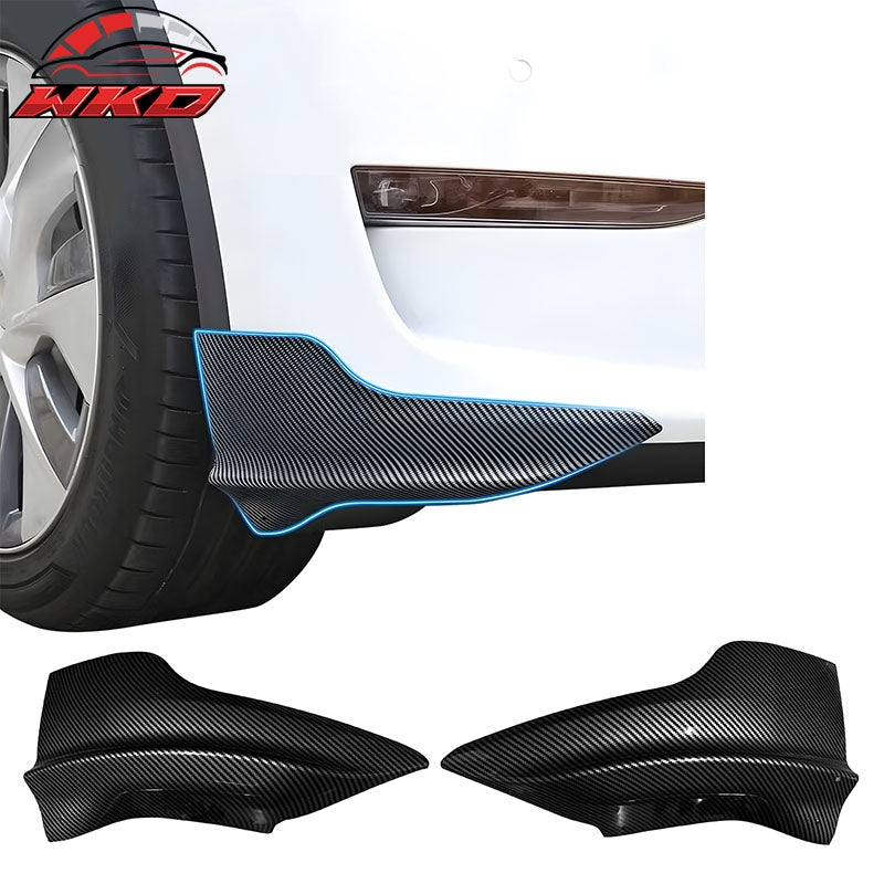 Wholesale 20-25 Tesla Model Y PP Front Bumper Corner Splitter Gloss Carbon Fiber Print