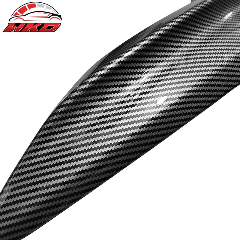 For 20-25 Tesla Model Y PP Front Bumper Corner Splitter Gloss Carbon Fiber Print